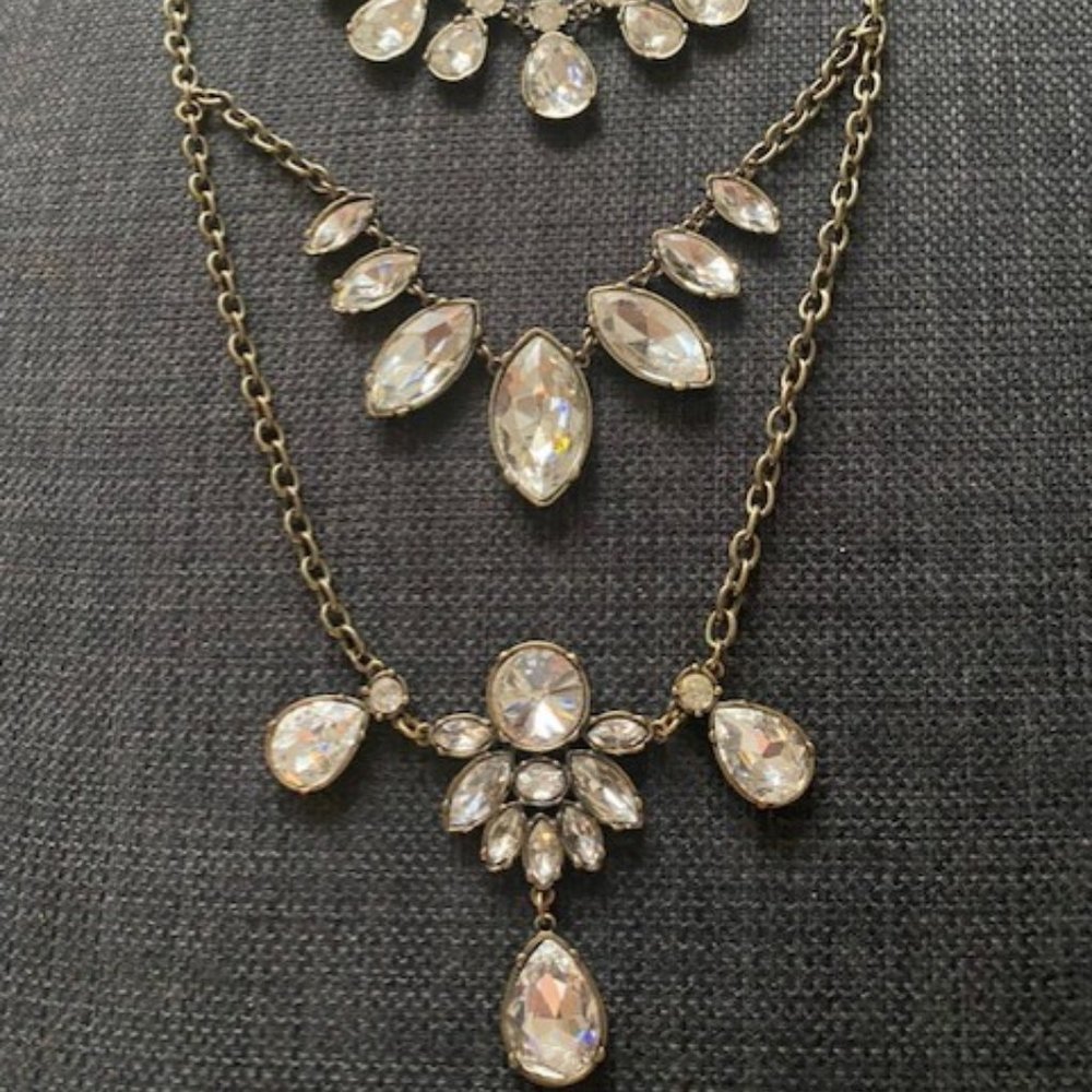 Three Layer Gold Statement Necklace....Beautiful!! - image 2